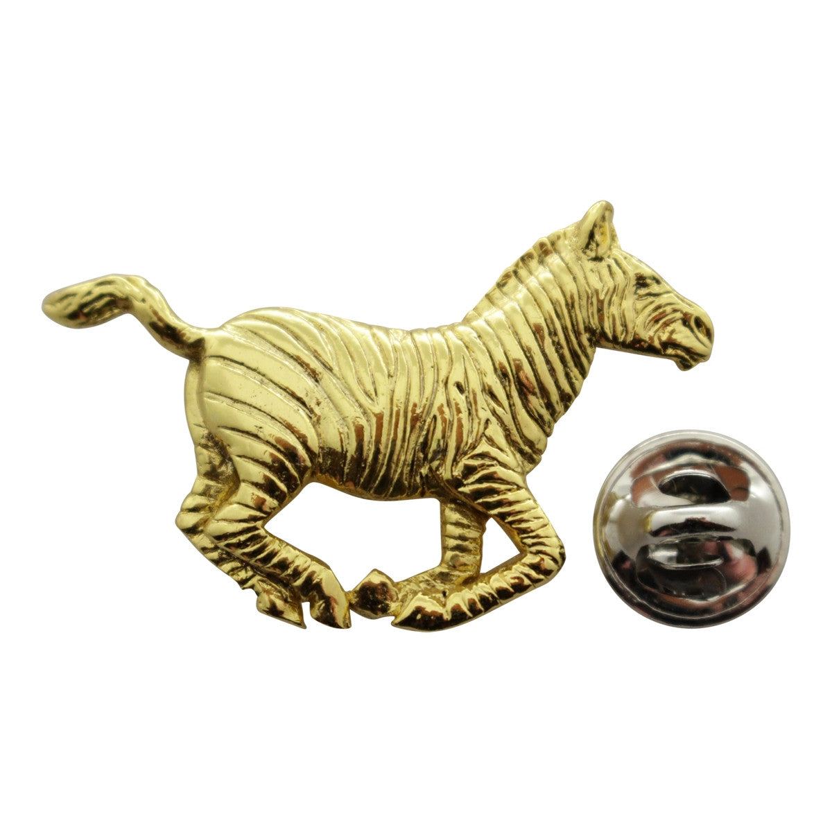 Running Zebra Pin ~ 24K Gold ~ Lapel Pin ~ 24K Gold Lapel Pin ~ Sarah's Treats & Treasures